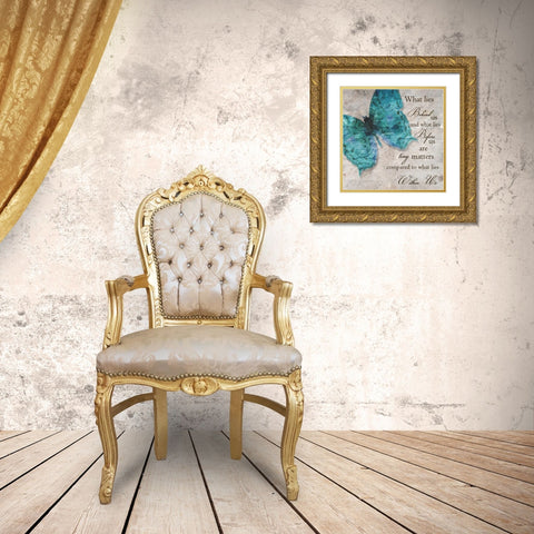 Blue Butterfly I Gold Ornate Wood Framed Art Print with Double Matting by Greene, Taylor