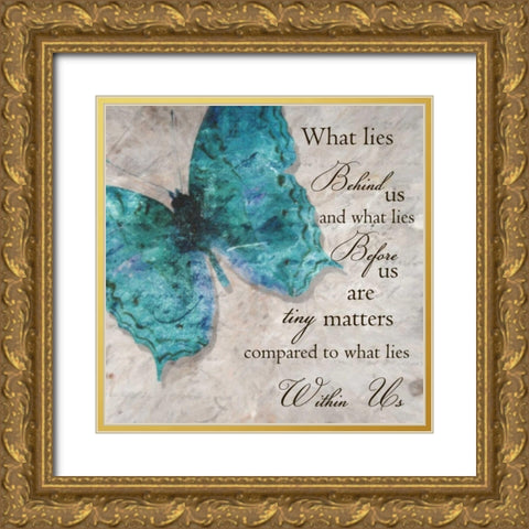 Blue Butterfly I Gold Ornate Wood Framed Art Print with Double Matting by Greene, Taylor