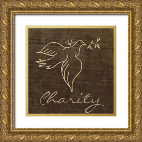 CHARITY Gold Ornate Wood Framed Art Print with Double Matting by Greene, Taylor