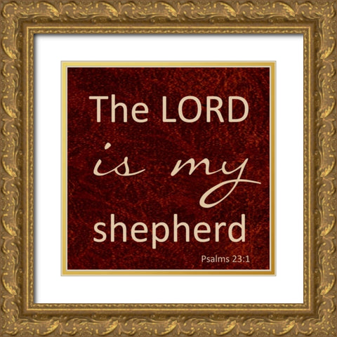 MY SHEPHERD Gold Ornate Wood Framed Art Print with Double Matting by Greene, Taylor