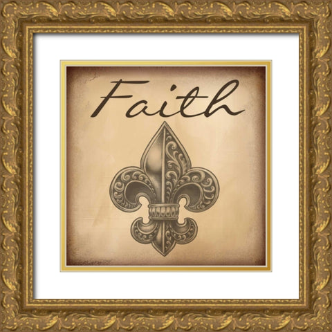 Faith A9 Gold Ornate Wood Framed Art Print with Double Matting by Greene, Taylor