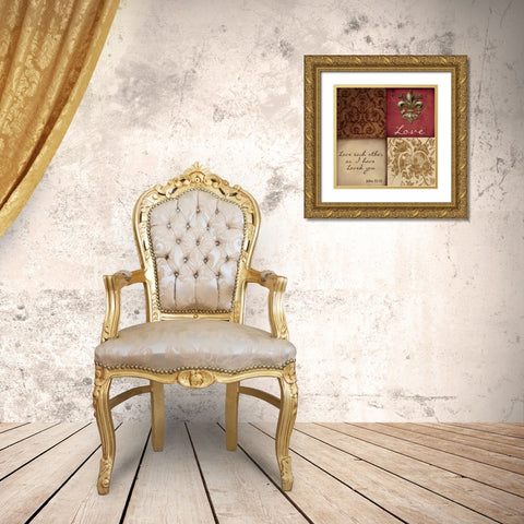 LOVE Gold Ornate Wood Framed Art Print with Double Matting by Greene, Taylor