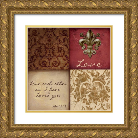 LOVE Gold Ornate Wood Framed Art Print with Double Matting by Greene, Taylor