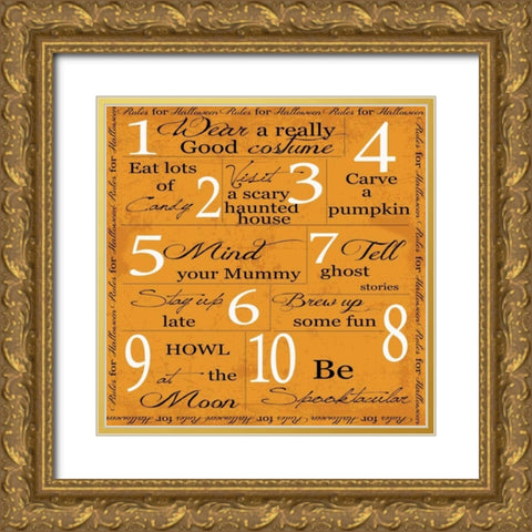 OCTOBER- HALLOWEEN Gold Ornate Wood Framed Art Print with Double Matting by Greene, Taylor