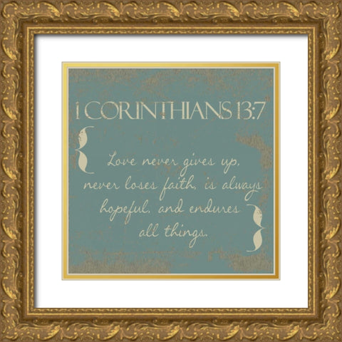 Beige Love Gold Ornate Wood Framed Art Print with Double Matting by Greene, Taylor
