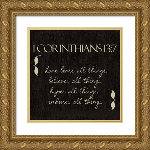 Love in Beige Gold Ornate Wood Framed Art Print with Double Matting by Greene, Taylor