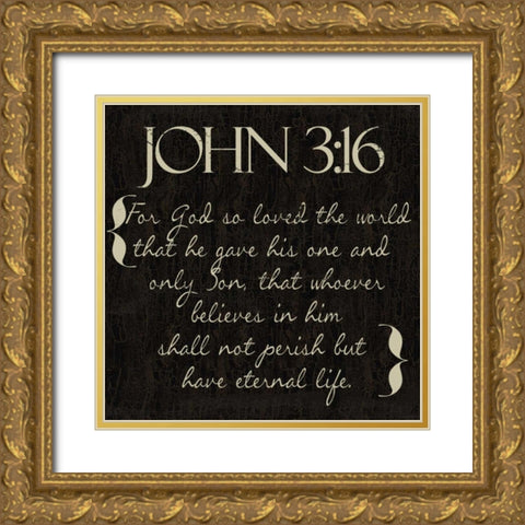 John 3-16 Gold Ornate Wood Framed Art Print with Double Matting by Greene, Taylor