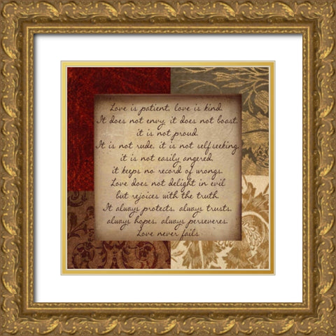 LOVE IS Gold Ornate Wood Framed Art Print with Double Matting by Greene, Taylor