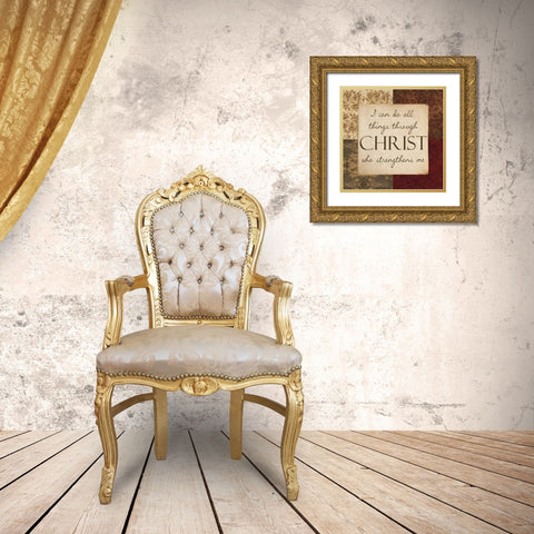 I CAN DO ALL THINGS Gold Ornate Wood Framed Art Print with Double Matting by Greene, Taylor