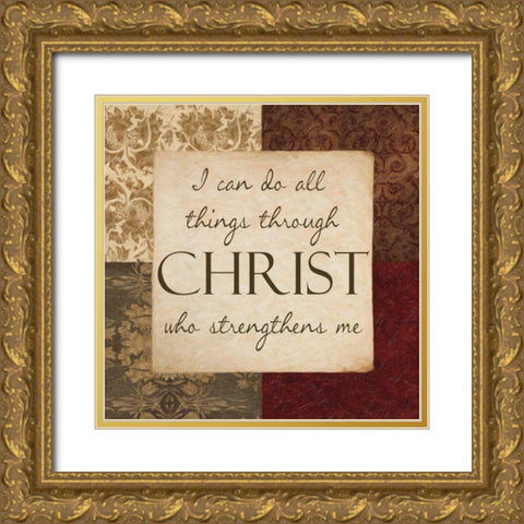 I CAN DO ALL THINGS Gold Ornate Wood Framed Art Print with Double Matting by Greene, Taylor