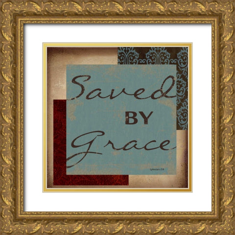 SAVED BY GRACE Gold Ornate Wood Framed Art Print with Double Matting by Greene, Taylor