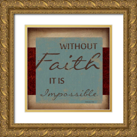 WITHOUT FAITH Gold Ornate Wood Framed Art Print with Double Matting by Greene, Taylor