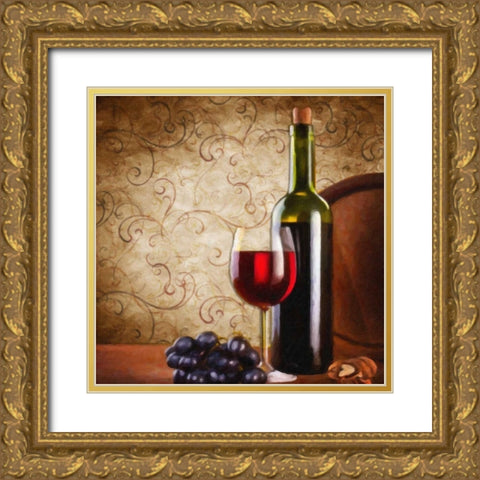 Wine II Gold Ornate Wood Framed Art Print with Double Matting by Greene, Taylor