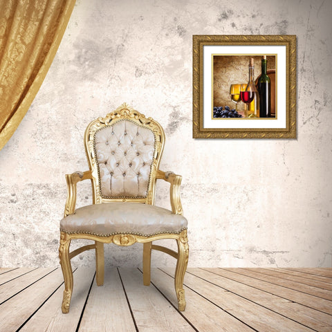 Wine III Gold Ornate Wood Framed Art Print with Double Matting by Greene, Taylor