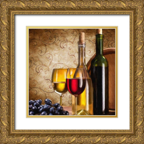 Wine III Gold Ornate Wood Framed Art Print with Double Matting by Greene, Taylor