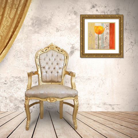 Poppy Silhouette II Gold Ornate Wood Framed Art Print with Double Matting by Greene, Taylor