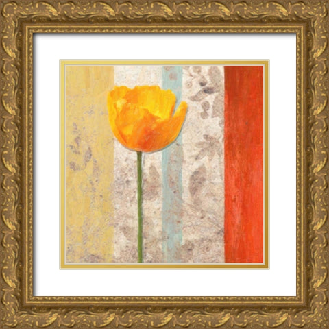 Poppy Silhouette II Gold Ornate Wood Framed Art Print with Double Matting by Greene, Taylor