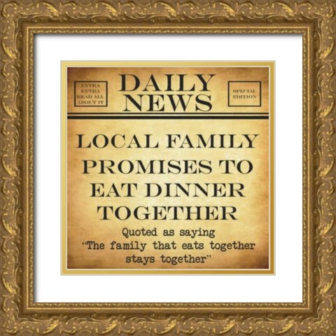 DAILY NEWS Eats Together Gold Ornate Wood Framed Art Print with Double Matting by Greene, Taylor