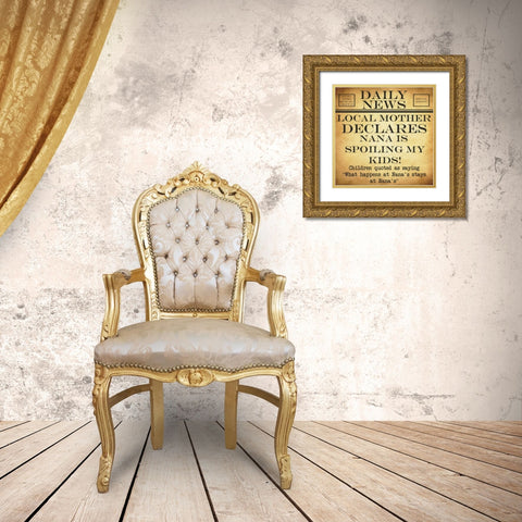 DAILY NEWS Nana Gold Ornate Wood Framed Art Print with Double Matting by Greene, Taylor