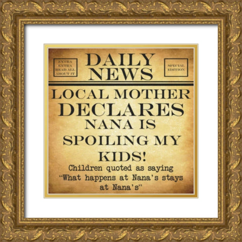 DAILY NEWS Nana Gold Ornate Wood Framed Art Print with Double Matting by Greene, Taylor