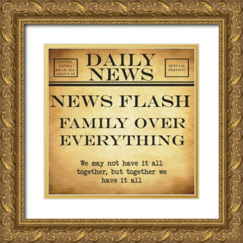 NEWS FLASH Good Friends Gold Ornate Wood Framed Art Print with Double Matting by Greene, Taylor