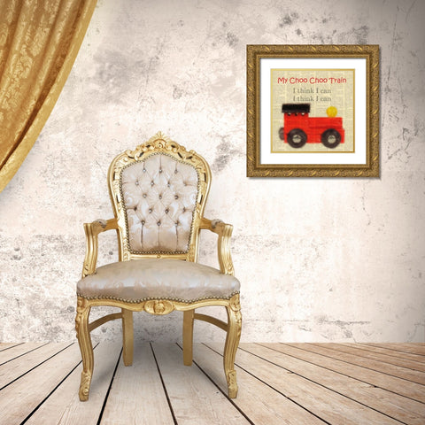 Choo Choo Gold Ornate Wood Framed Art Print with Double Matting by Greene, Taylor