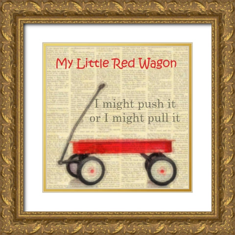 RED WAGON Gold Ornate Wood Framed Art Print with Double Matting by Greene, Taylor