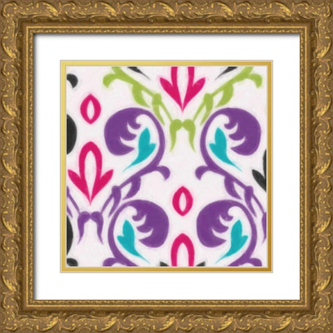 COLORFUL MOTIF Gold Ornate Wood Framed Art Print with Double Matting by Greene, Taylor