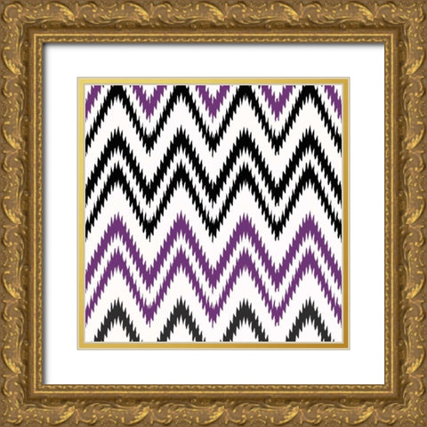 CHEVRON V Gold Ornate Wood Framed Art Print with Double Matting by Greene, Taylor