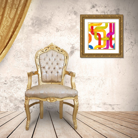 GEOMETRIC LINE I Gold Ornate Wood Framed Art Print with Double Matting by Greene, Taylor