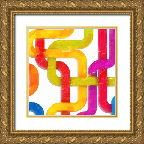 GEOMETRIC LINE I Gold Ornate Wood Framed Art Print with Double Matting by Greene, Taylor