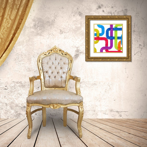GEOMETRIC LINE II Gold Ornate Wood Framed Art Print with Double Matting by Greene, Taylor