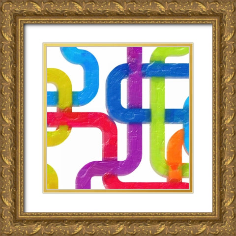 GEOMETRIC LINE II Gold Ornate Wood Framed Art Print with Double Matting by Greene, Taylor