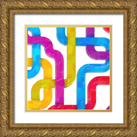 GEOMETRIC LINE III Gold Ornate Wood Framed Art Print with Double Matting by Greene, Taylor
