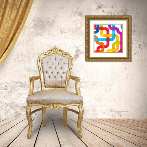 GEOMETRIC LINE IV Gold Ornate Wood Framed Art Print with Double Matting by Greene, Taylor