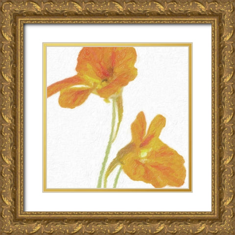 TANGERINE FLORAL PAIR Gold Ornate Wood Framed Art Print with Double Matting by Greene, Taylor