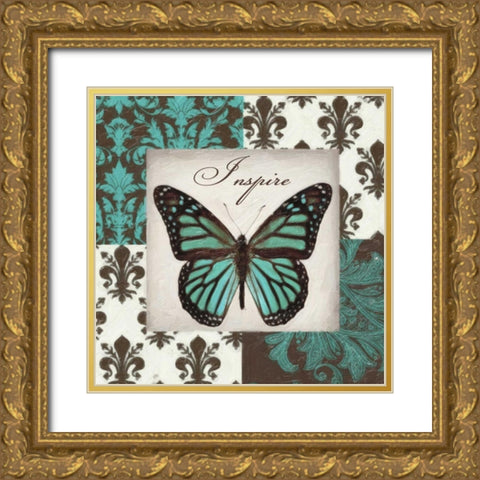 INSPIRE BUTTERFLY Gold Ornate Wood Framed Art Print with Double Matting by Greene, Taylor
