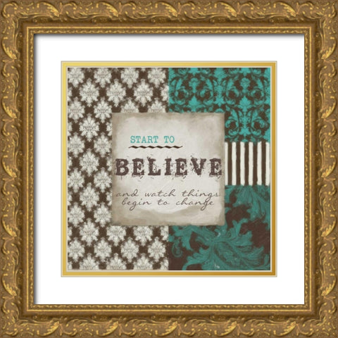 Start to Believe Gold Ornate Wood Framed Art Print with Double Matting by Greene, Taylor