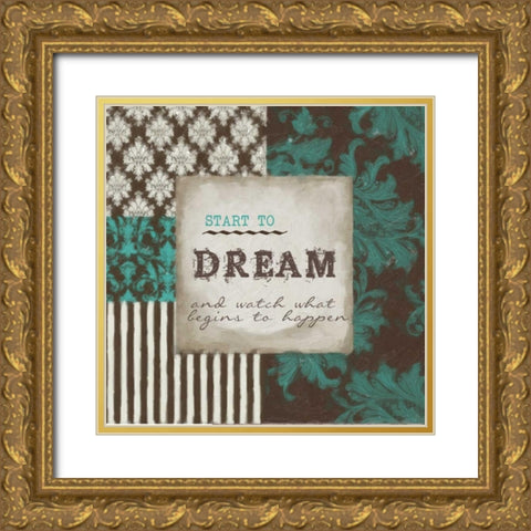 Start To Dream Gold Ornate Wood Framed Art Print with Double Matting by Greene, Taylor
