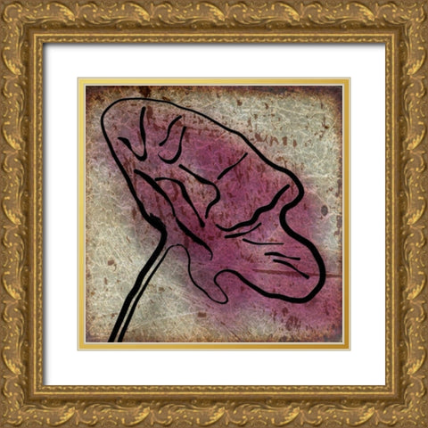 Plum Floral On Silver II Gold Ornate Wood Framed Art Print with Double Matting by Greene, Taylor