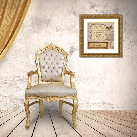 Friends Are The Best Gold Ornate Wood Framed Art Print with Double Matting by Greene, Taylor