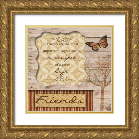 Friends Are The Best Gold Ornate Wood Framed Art Print with Double Matting by Greene, Taylor