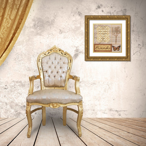FRIENDS ARE THE BEST Gold Ornate Wood Framed Art Print with Double Matting by Greene, Taylor
