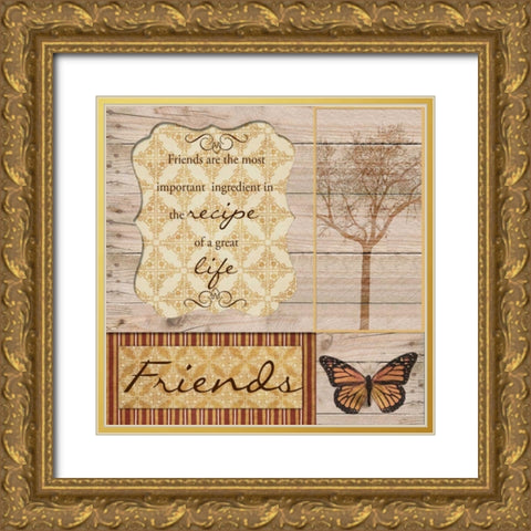 FRIENDS ARE THE BEST Gold Ornate Wood Framed Art Print with Double Matting by Greene, Taylor