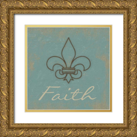 Faith Gold Ornate Wood Framed Art Print with Double Matting by Greene, Taylor