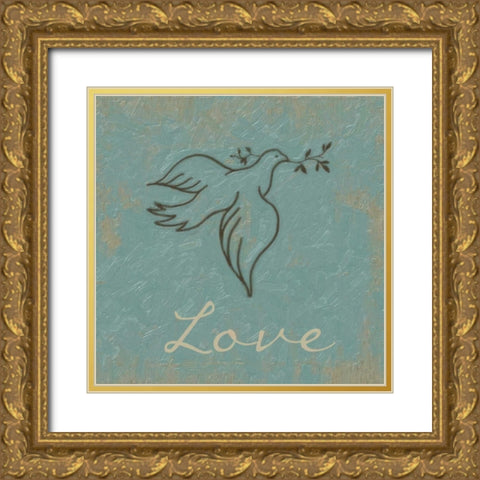 Love Gold Ornate Wood Framed Art Print with Double Matting by Greene, Taylor