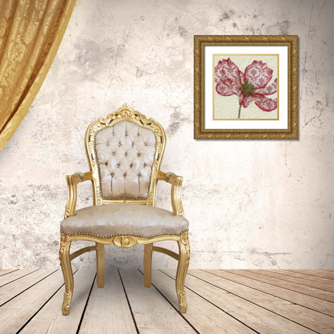 PATTEREND RED PETALS I Gold Ornate Wood Framed Art Print with Double Matting by Greene, Taylor