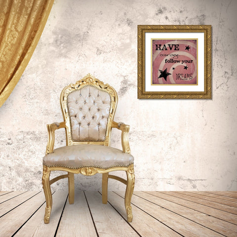 HAVE COURAGE Gold Ornate Wood Framed Art Print with Double Matting by Greene, Taylor