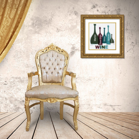 WINE B Gold Ornate Wood Framed Art Print with Double Matting by Greene, Taylor