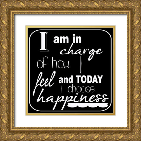 Happiness Gold Ornate Wood Framed Art Print with Double Matting by Greene, Taylor